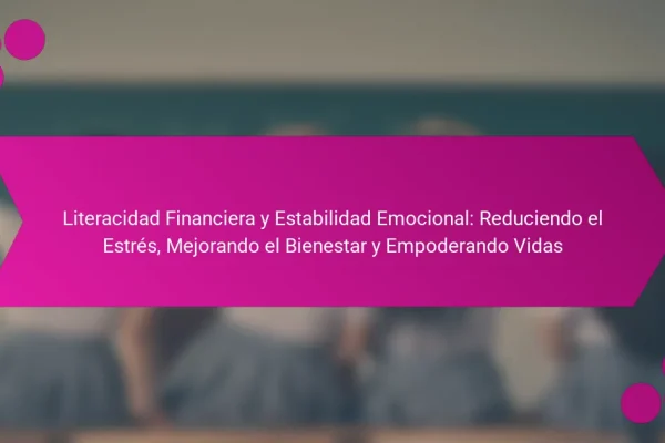 Literacidad Financiera y Estabilidad Emocional: Reduciendo el Estrés, Mejorando el Bienestar y Empoderando Vidas