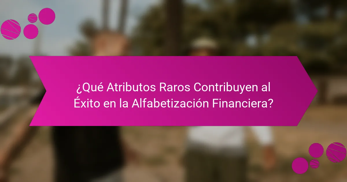 ¿Qué Atributos Raros Contribuyen al Éxito en la Alfabetización Financiera?