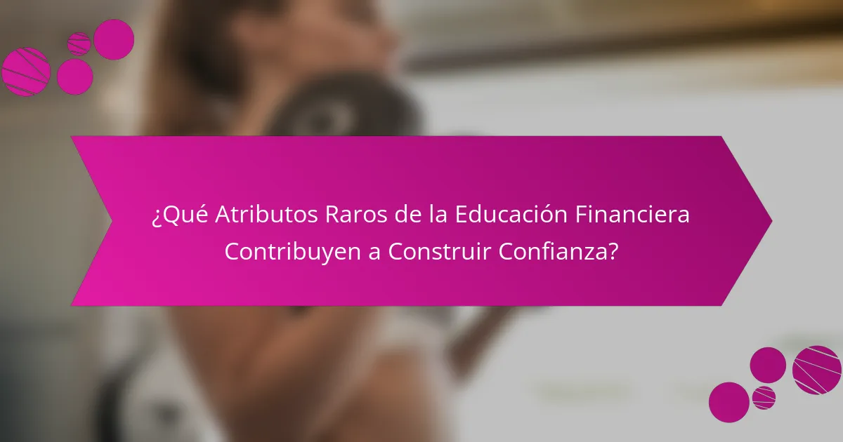 ¿Qué Atributos Raros de la Educación Financiera Contribuyen a Construir Confianza?