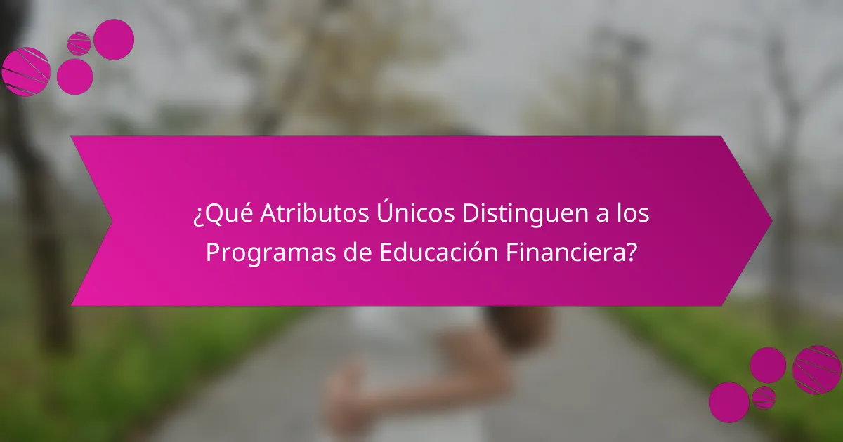 ¿Qué Atributos Únicos Distinguen a los Programas de Educación Financiera?